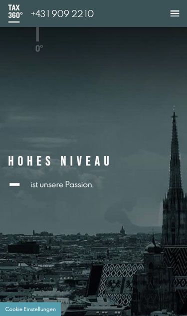 TAX 360° Steuerberatungsgesellschaft m.b.H. Screenshot Smartphone